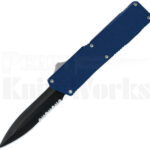Lightning Blue D/A Dagger OTF Automatic Knife (3.25" Black Serr)