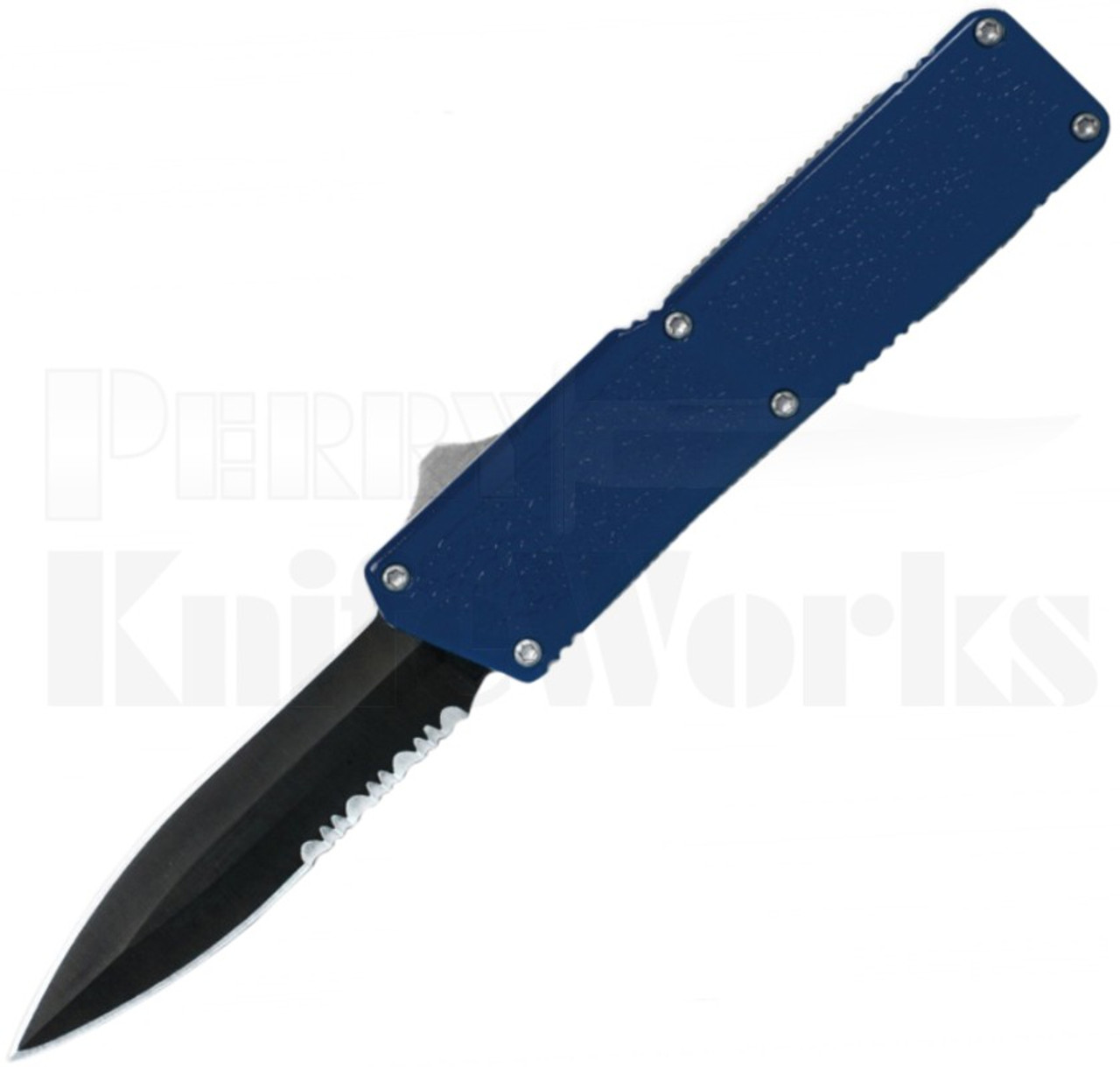 Lightning Blue D/A Dagger OTF Automatic Knife (3.25" Black Serr)