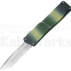 Lightning Camo D/A Tanto OTF Automatic Knife (3.25" Satin Serr)