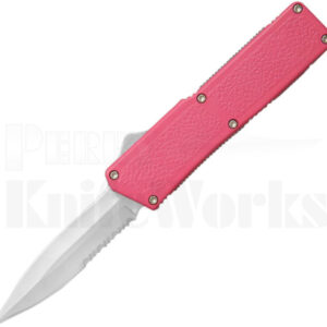 Lightning Pink D/A OTF Automatic Double Edge Knife (3.25" Satin Serr)