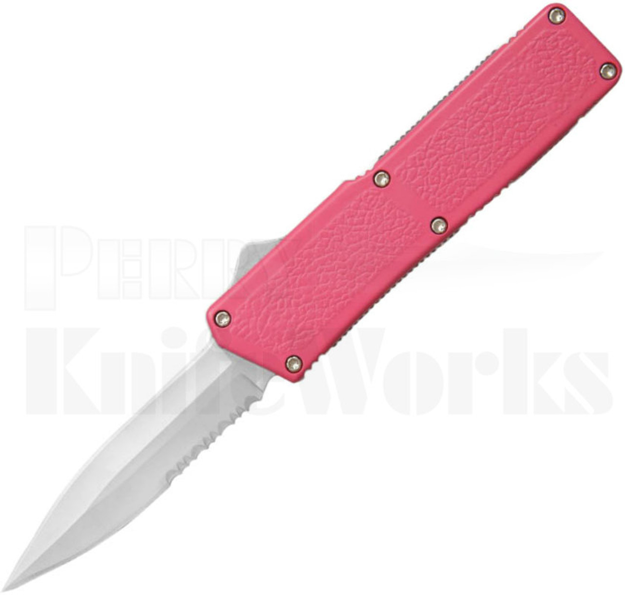 Lightning Pink D/A OTF Automatic Double Edge Knife (3.25" Satin Serr)