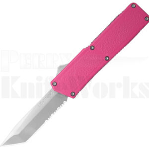 Lightning Pink D/A Tanto OTF Automatic Knife (3.25" Satin Serr)